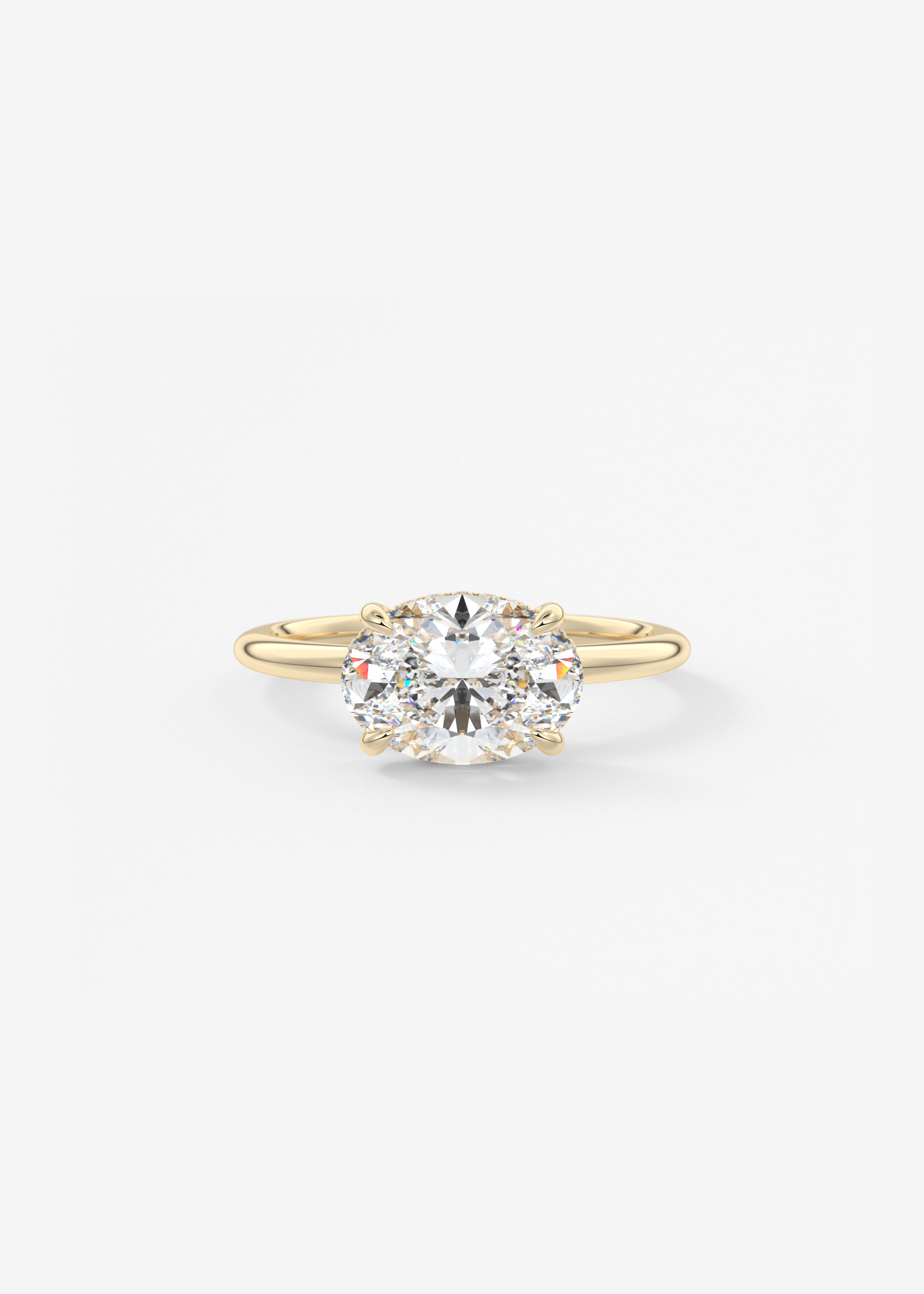 Oval Solitaire With Raised Basket Gallery Lab Grown Diamond Engagement Ring
